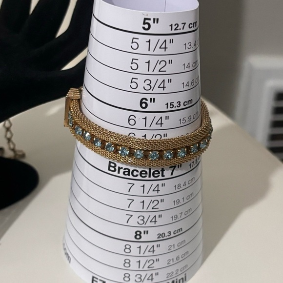 Sarah Coventry Star Lighter Set gold mesh blue topaz rhinestones - Picture 4 of 10